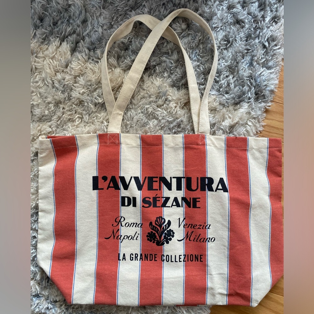 NEW Sezane striped Italy tote